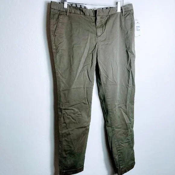 Caslon Olive Tarmac Ankle Crop Pants NWT Size 6 - Picture 3 of 7